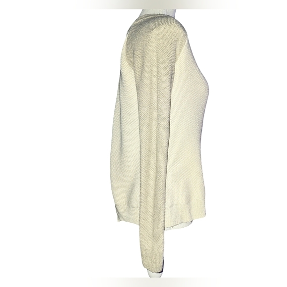 Madewell Colorblock Waffle Knit Cross-Back Sweater Heather Moonstone Sz XS - Picture 6 of 16